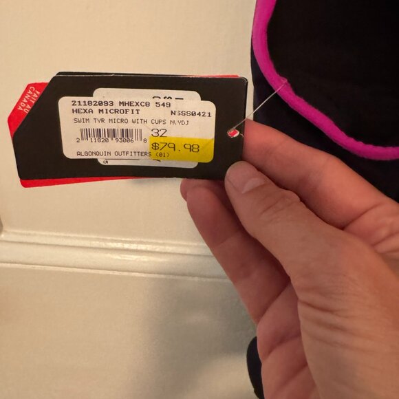 TYR Swimsuit - Hexa Microfit Navy Blue with Purple Piping - Picture 3 of 8